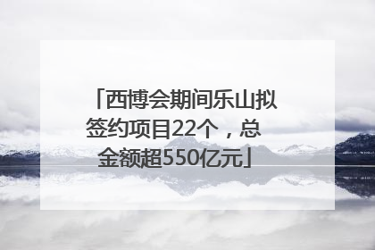 西博会期间乐山拟签约项目22个，总金额超550亿元