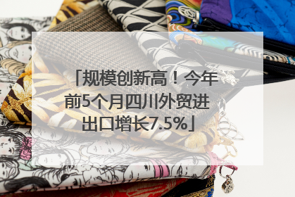 规模创新高！今年前5个月四川外贸进出口增长7.5%