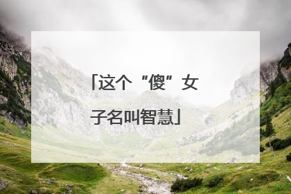 这个“傻”女子名叫智慧