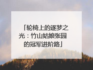 轮椅上的逐梦之光：竹山姑娘张园的冠军进阶路