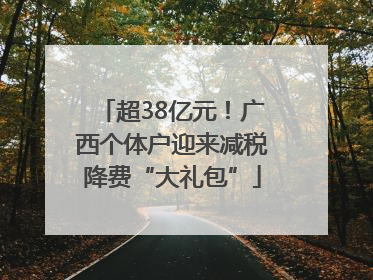 超38亿元！广西个体户迎来减税降费“大礼包”