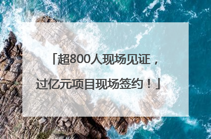 超800人现场见证，过亿元项目现场签约！