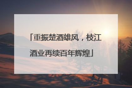 重振楚酒雄风，枝江酒业再续百年辉煌