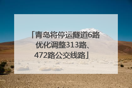 青岛将停运隧道6路 优化调整313路、472路公交线路