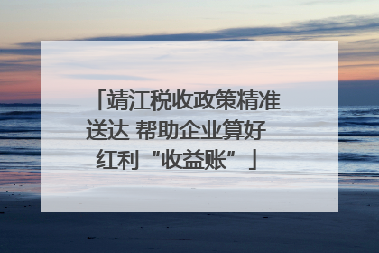 靖江税收政策精准送达 帮助企业算好红利“收益账”