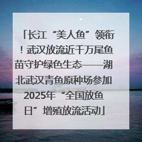 长江“美人鱼”领衔！武汉放流近千万尾鱼苗守护绿色生态——湖北武汉青鱼原种场参加2025年“全国放鱼日”增殖放流活动
