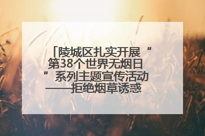 陵城区扎实开展“第38个世界无烟日”系列主题宣传活动——拒绝烟草诱惑 对第一支烟说不