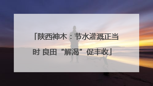 陕西神木：节水灌溉正当时 良田“解渴”促丰收