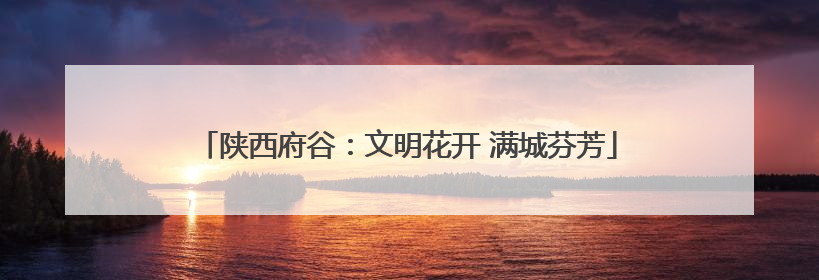 陕西府谷：文明花开 满城芬芳