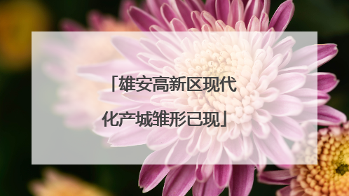 雄安高新区现代化产城雏形已现