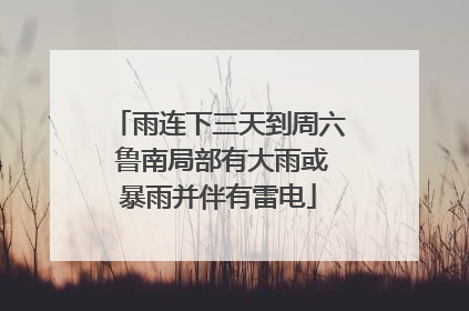 雨连下三天到周六 鲁南局部有大雨或暴雨并伴有雷电
