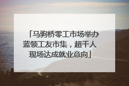 马驹桥零工市场举办蓝领工友市集，超千人现场达成就业意向