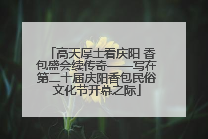 高天厚土看庆阳 香包盛会续传奇——写在第二十届庆阳香包民俗文化节开幕之际