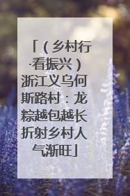 （乡村行·看振兴）浙江义乌何斯路村：龙粽越包越长折射乡村人气渐旺