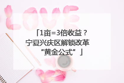 1亩=3倍收益？宁夏兴庆区解锁改革“黄金公式”