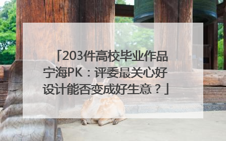 203件高校毕业作品宁海PK：评委最关心好设计能否变成好生意？