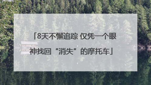 8天不懈追踪 仅凭一个眼神找回“消失”的摩托车